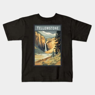 Yellowstone National Park Vintage Poster Kids T-Shirt